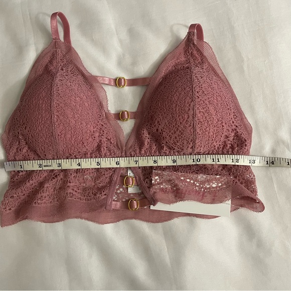 Pink lace straps at front removable pads  bralette - Picture 5 of 9